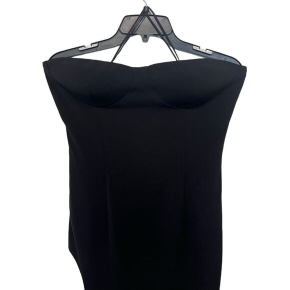 NWT Mônot | Black Strapless Crepe Tube Dress 6 - Picture 5 of 11